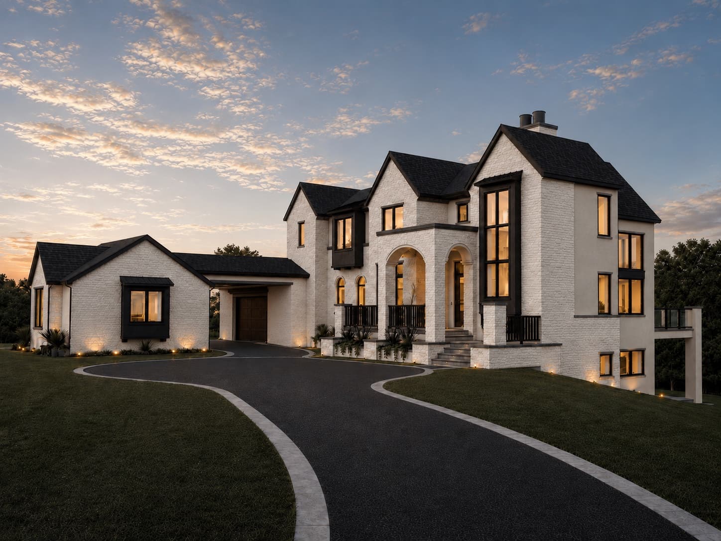 Front driveway rendering of the Springbank Acreage pre-sale